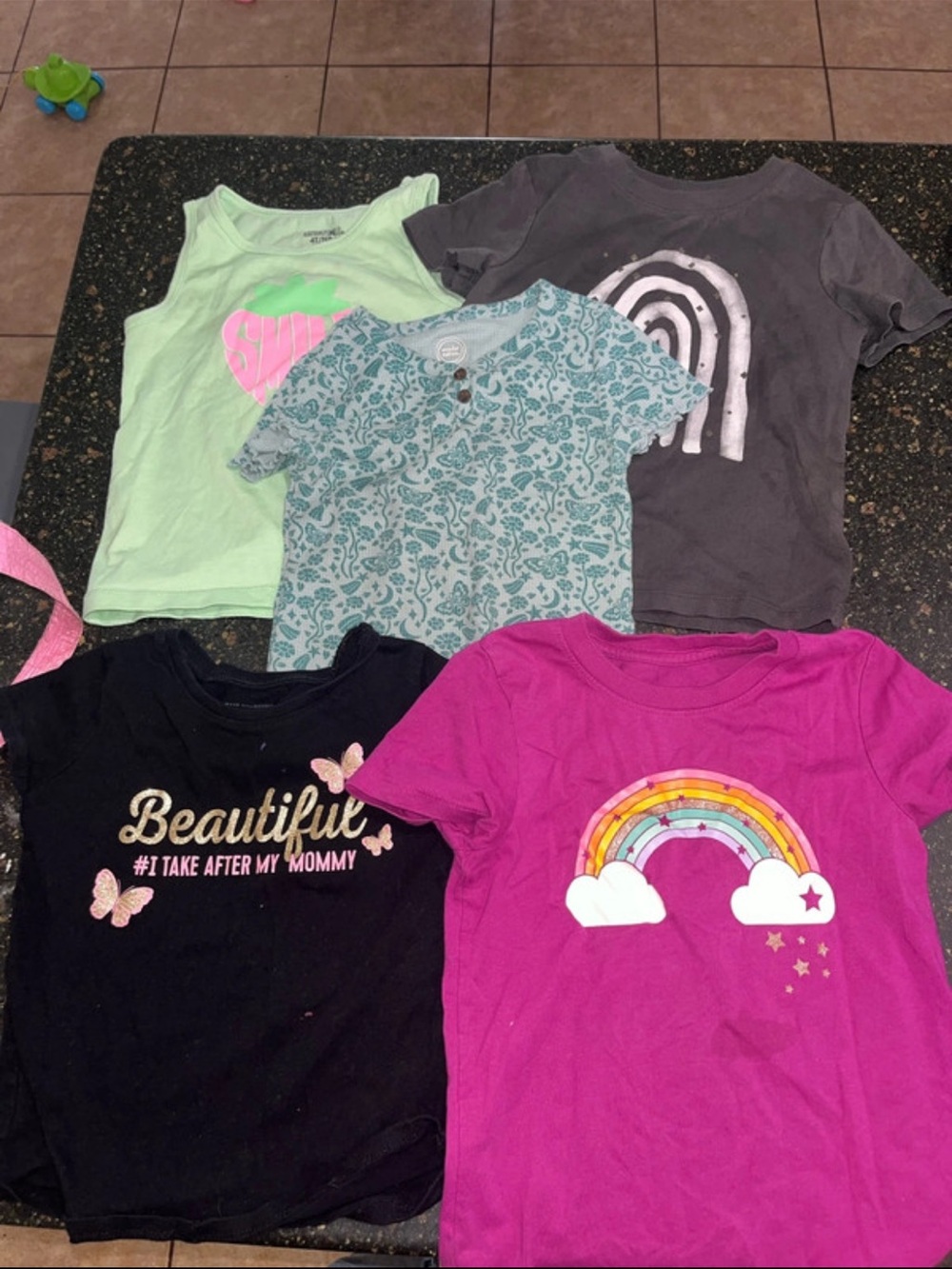 Cat & Jack Pink Rainbow Graphic Short Sleeve Tee